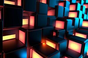 Sleek Modern Geometric Glowing Shapes Outline Background photo
