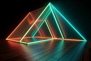 Sleek Modern Geometric Glowing Shapes Outline Background photo