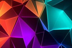 Sleek Modern Geometric Glowing Shapes Outline Background Generative AI photo