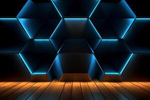 Sleek Modern Geometric Glowing Shapes Outline Background photo