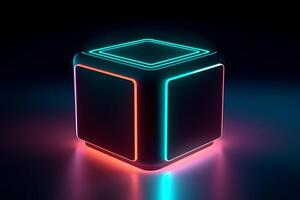 Sleek Modern Geometric Glowing Shapes Outline Background photo
