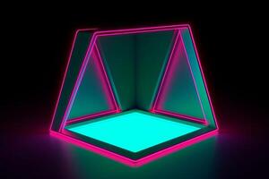 Sleek Modern Geometric Glowing Shapes Outline Background photo