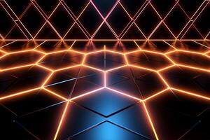 Sleek Modern Geometric Glowing Shapes Outline Background photo