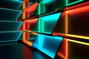 Sleek Modern Geometric Glowing Shapes Outline Background photo