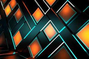 Sleek Modern Geometric Glowing Shapes Outline Background Generative AI photo