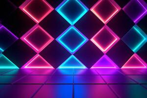 Sleek Modern Geometric Glowing Shapes Outline Background Generative AI photo