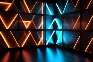 Sleek Modern Geometric Glowing Shapes Outline Background photo