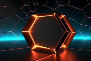 Sleek Modern Geometric Glowing Shapes Outline Background photo