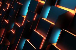Sleek Modern Geometric Glowing Shapes Outline Background photo