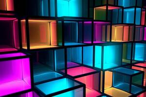 Sleek Modern Geometric Glowing Shapes Outline Background photo