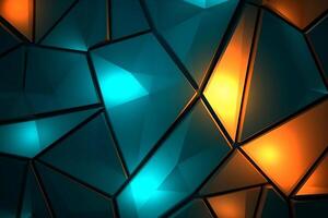 Sleek Modern Geometric Glowing Shapes Outline Background Generative AI photo