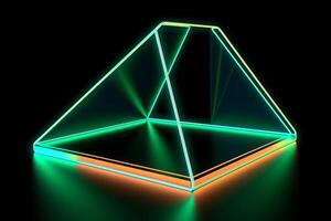 Sleek Modern Geometric Glowing Shapes Outline Background Generative AI photo