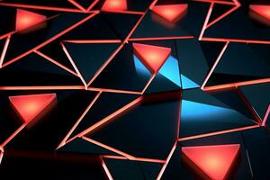 Sleek Modern Geometric Glowing Shapes Outline Background Generative AI photo