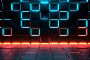 Sleek Modern Geometric Glowing Shapes Outline Background Generative AI photo