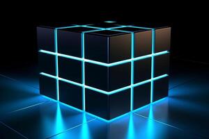 Sleek Modern Geometric Glowing Shapes Outline Background photo