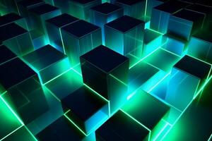 Sleek Modern Geometric Glowing Shapes Outline Background photo
