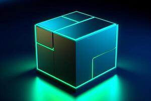 Sleek Modern Geometric Glowing Shapes Outline Background photo