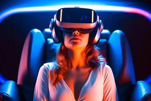 Stylized Portrait of a Woman Wearing a VR Headset photo
