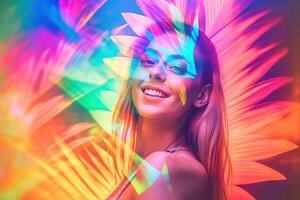 Summer Themed Double Exposure Bikini Portrait photo