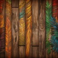 Unique Colorful Wooden Texture Background Generative AI photo