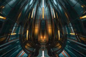 Unique Alien Otherworldly Futuristic Architecture Themed Background Design photo