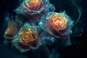 Unique Otherworldly Roses Texture Background Generative AI photo