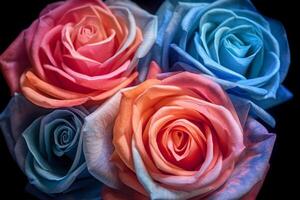 VIbrant Multicolored Roses Texture Background Generative AI photo