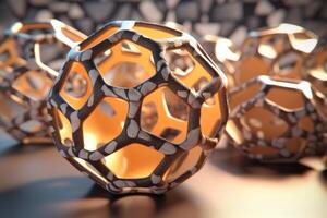 Voronoi Blocks Ball Background Generative AI photo