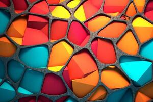 Voronoi Blocks Pattern Texture Background Generative AI photo