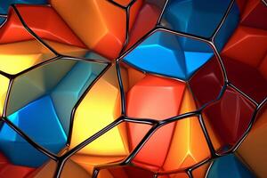 Voronoi Blocks Pattern Texture Background Generative AI photo