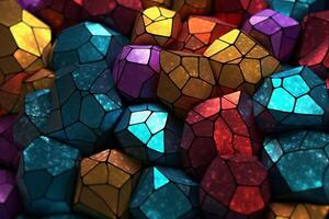 Voronoi Blocks Pattern Texture Background Generative AI photo