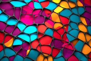 Voronoi Blocks Pattern Texture Background Generative AI photo