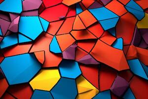 Voronoi Blocks Pattern Texture Background Generative AI photo