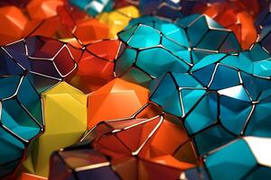 Voronoi Blocks Pattern Texture Background Generative AI photo