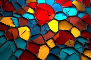 Voronoi Blocks Pattern Texture Background Generative AI photo