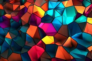 Voronoi Blocks Pattern Texture Background Generative AI photo