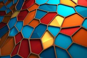 Voronoi Blocks Pattern Texture Background Generative AI photo