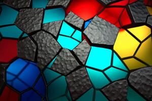 Voronoi Blocks Pattern Texture Background Generative AI photo