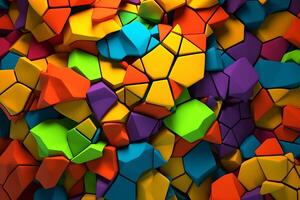 Voronoi Blocks Pattern Texture Background Generative AI photo