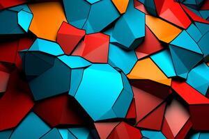 Voronoi Blocks Pattern Texture Background Generative AI photo