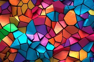 Voronoi Blocks Pattern Texture Background Generative AI photo