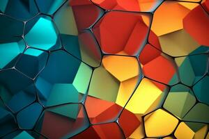 Voronoi Blocks Pattern Texture Background Generative AI photo