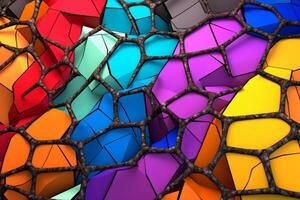 Voronoi Blocks Pattern Texture Background Generative AI photo