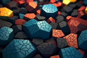 Voronoi Blocks Pattern Texture Background photo