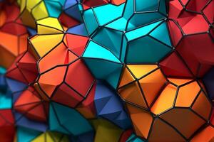 Voronoi Blocks Pattern Texture Background Generative AI photo