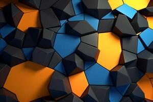 Voronoi Blocks Pattern Texture Background Generative AI photo