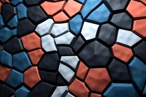 Voronoi Blocks Pattern Texture Background Generative AI photo