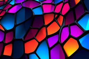 Voronoi Blocks Pattern Texture Background Generative AI photo