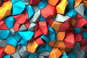 Voronoi Blocks Pattern Texture Background Generative AI photo