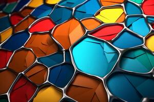 Voronoi Blocks Pattern Texture Background Generative AI photo